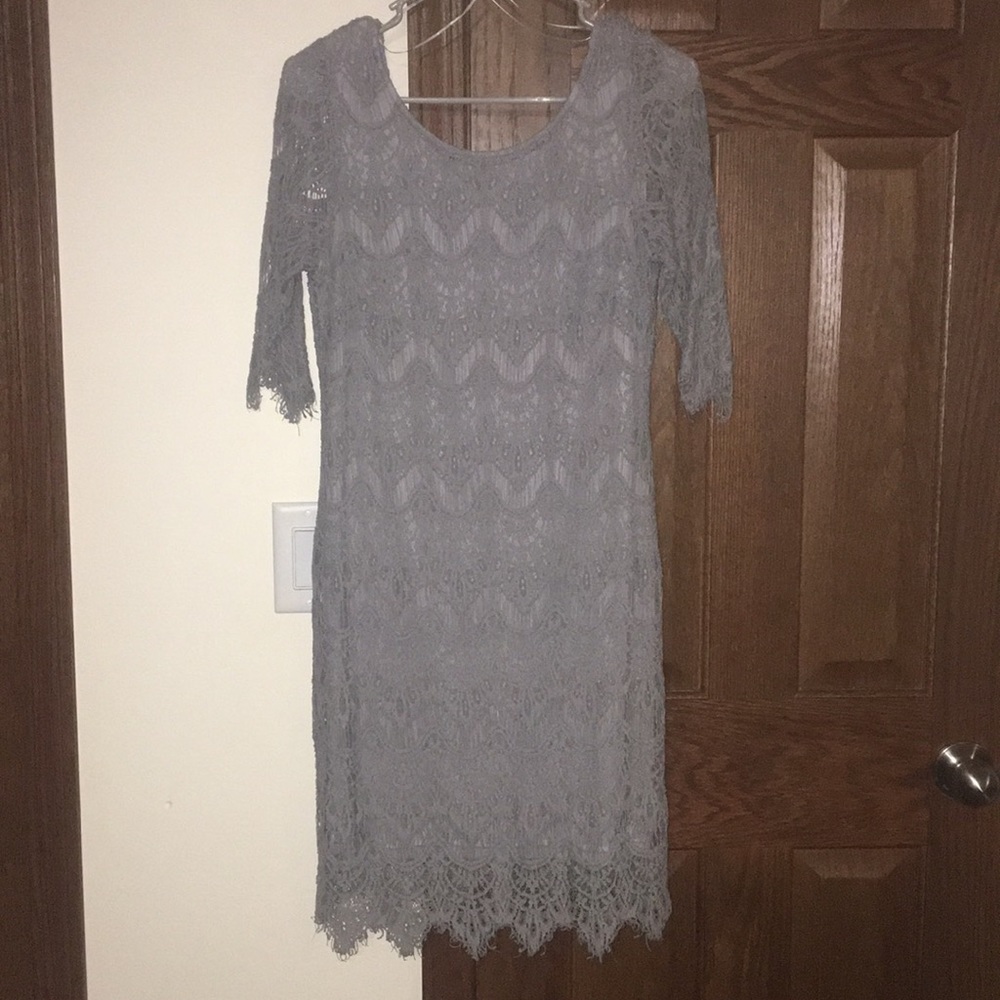 Gray Lace Dress